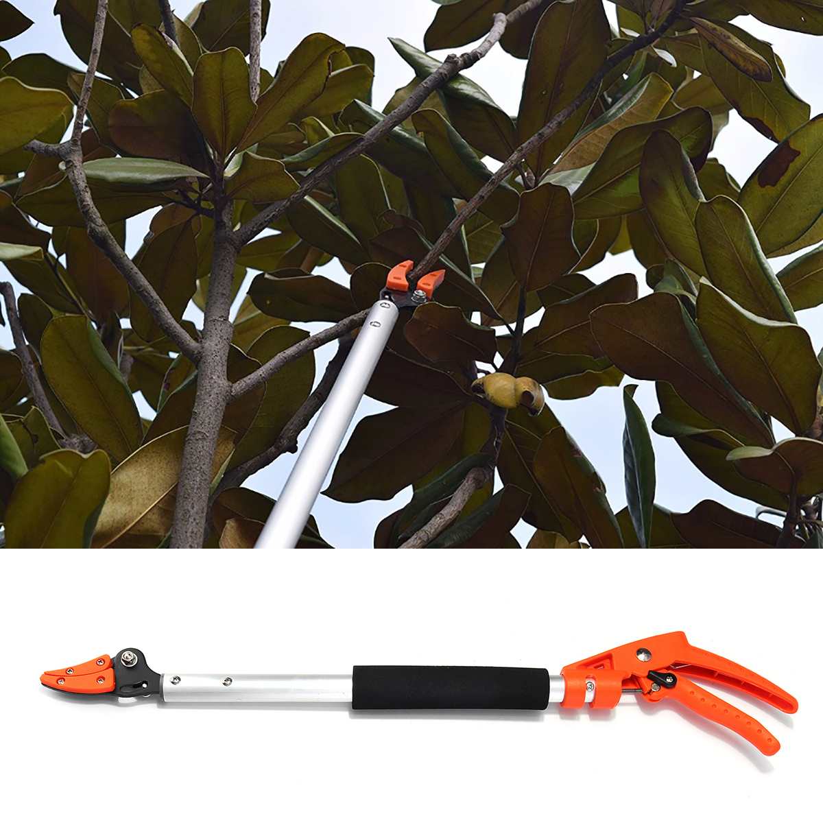 0.6-2M Extra Long Telescopic Pruning and Hold Bypass Pruner Max Cutting Telescopic Fruit Picker With Cutter